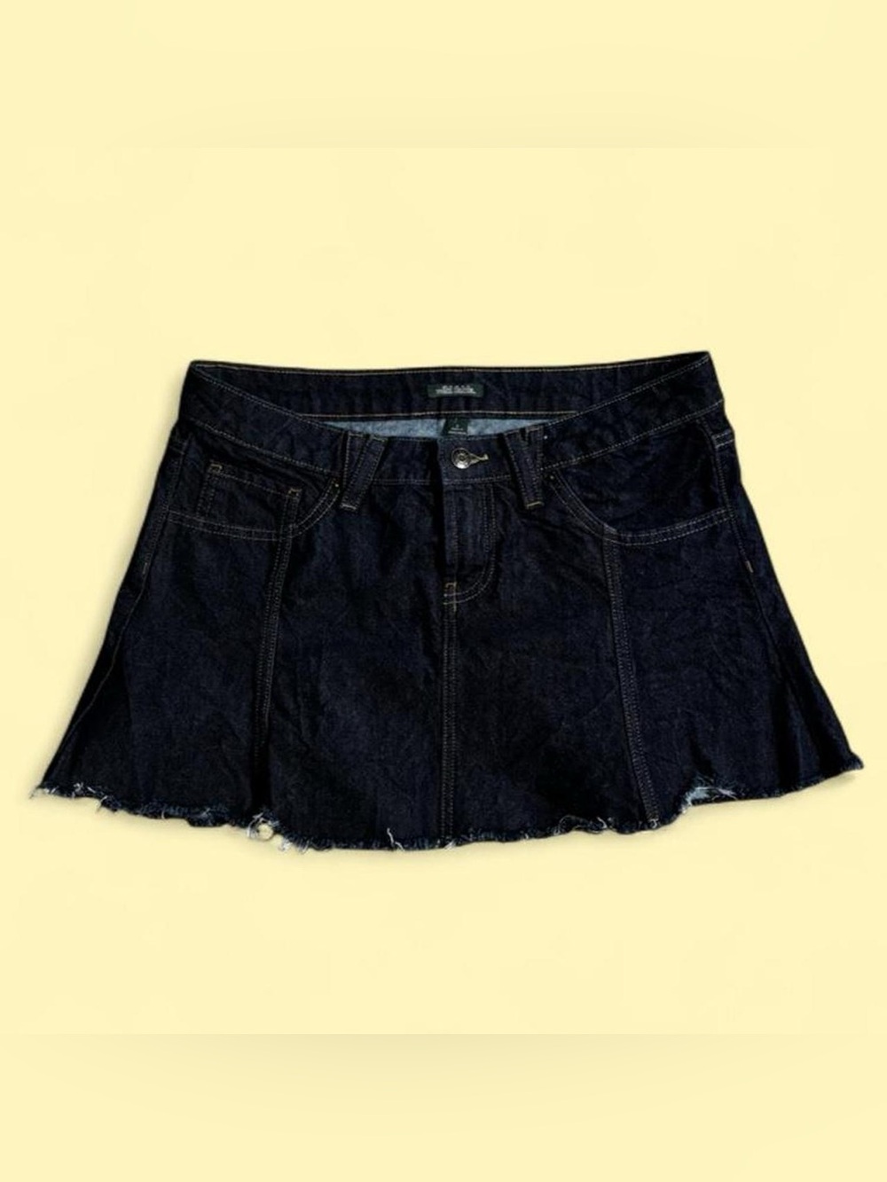 flared denim miniskirt